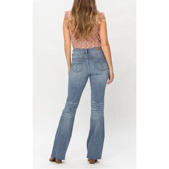 Judy Blue Jeans Bootcut Raw Hem Size 15/32 Stretch - Picture 1 of 11